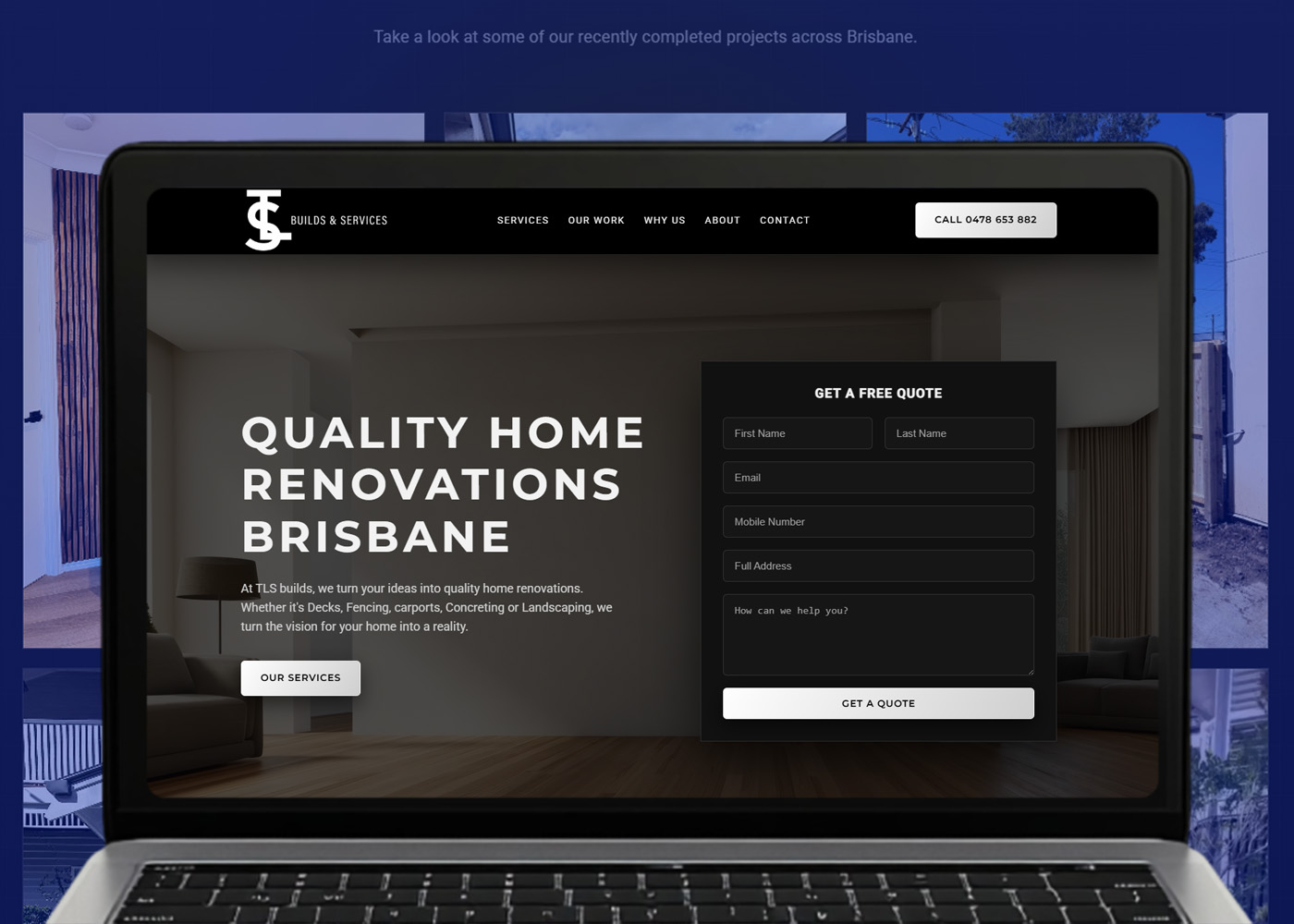 TLS Builds & Services desktop view
